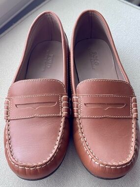 Polo Ralph Lauren Boys Telly Leather Penny Loafers Size 6 Big Kid EUC Dress Shoe
